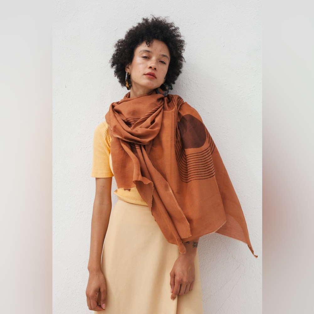Block Shop Textiles Sunwave Terracotta Scarf